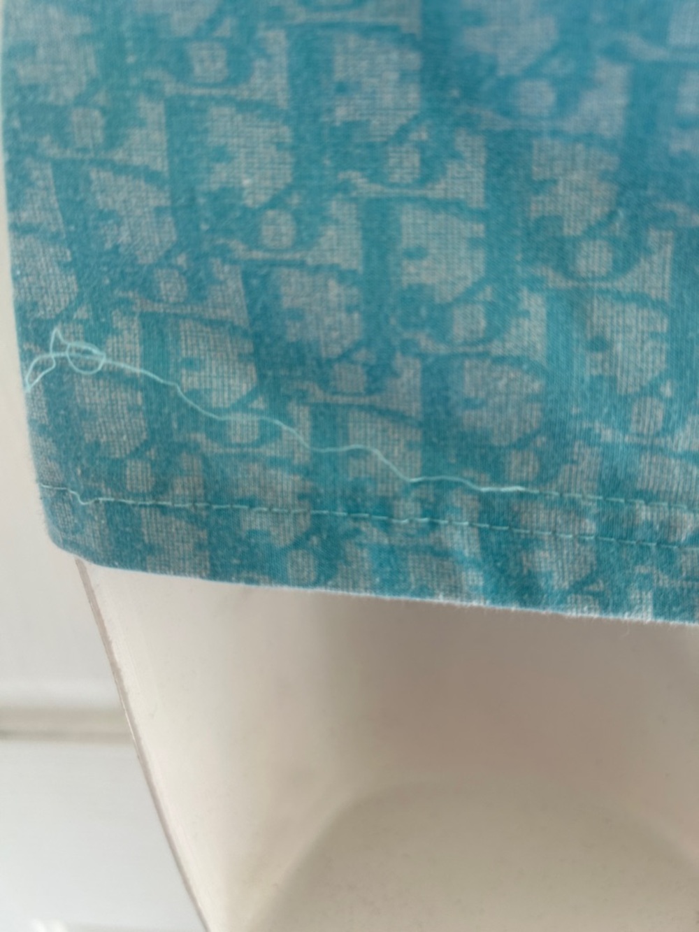 Dior Light Blue Patterned Racerback Tank Top with White Stripes - Picture 4 of 4